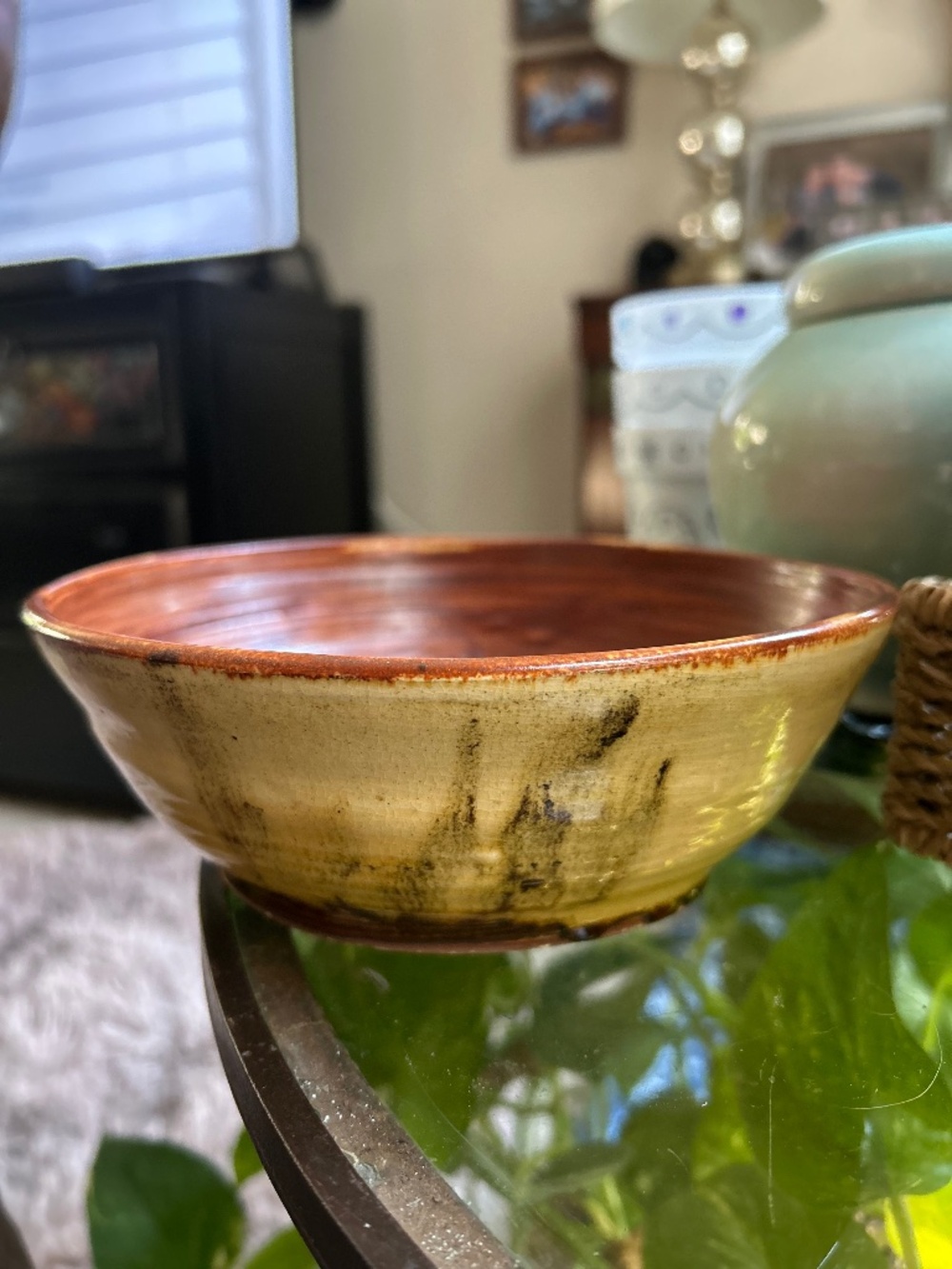 Signed Levin Studio Pottery Bowl Hand Thrown Stoneware Serving Bowl Rustic Artis